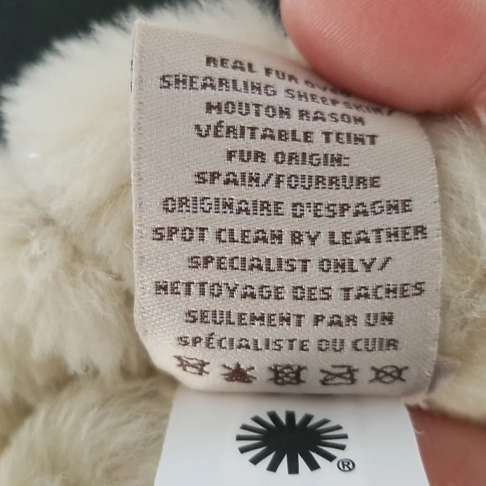 UGG Large Perforated Shearling Gloves in Chestnut
